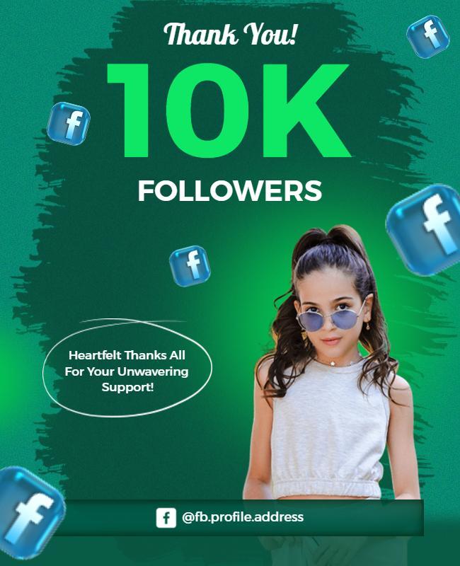 Social Media 10k Followers Celebration Flyer Template