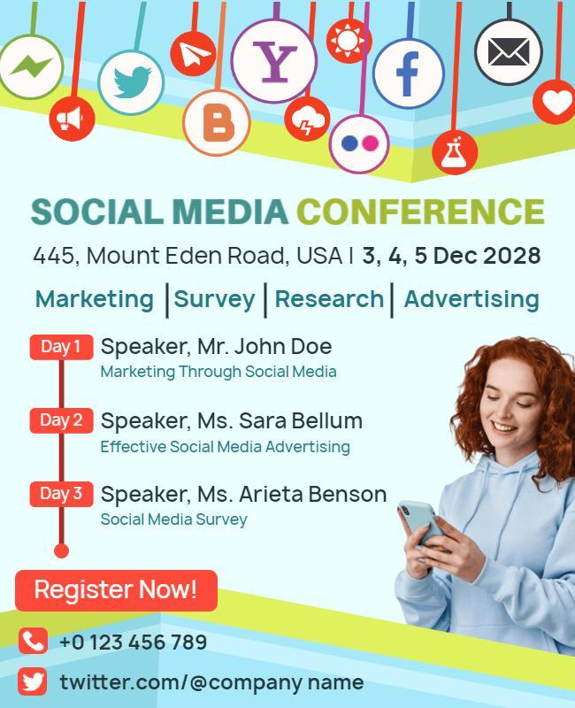 Social Media Conference Event Flyer Template