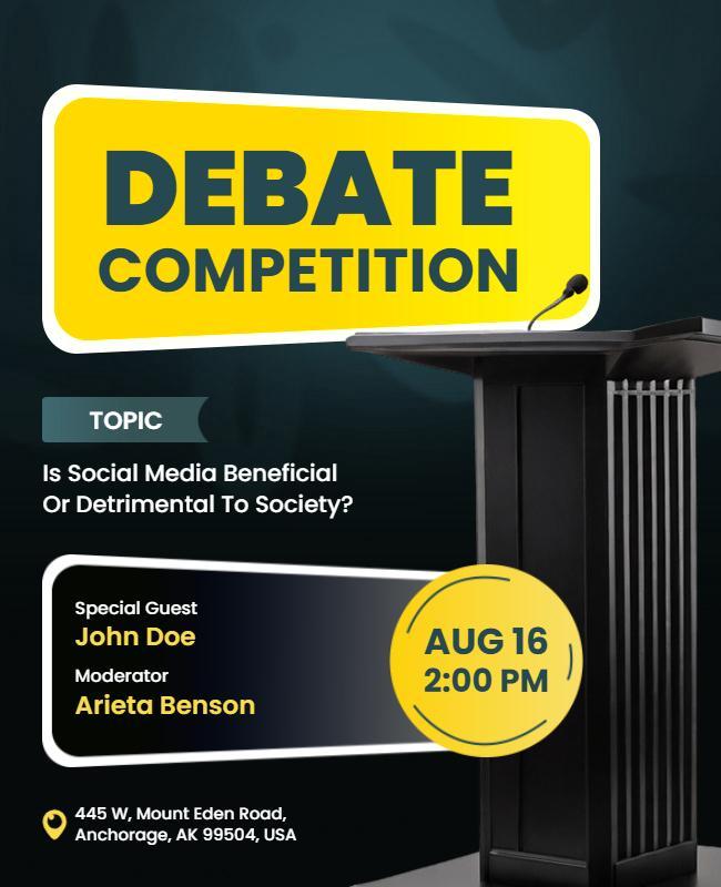 Social Media Debate Competition Flyer Template