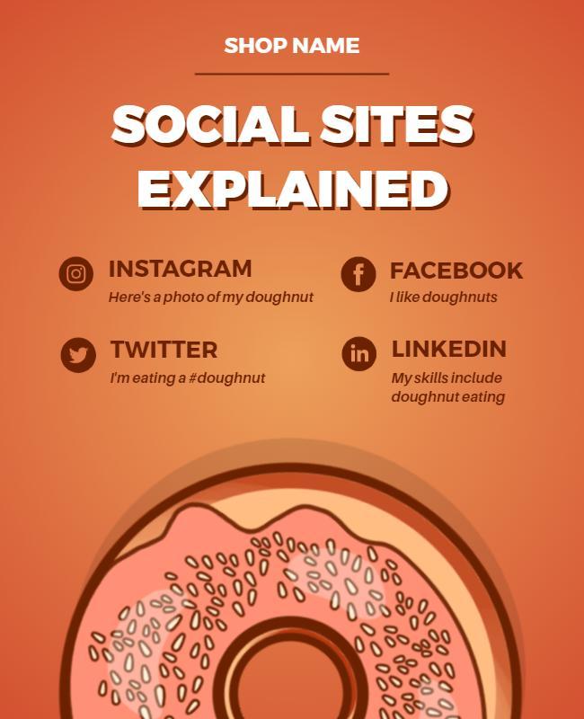 Social Media Doughnut Humor Flyer Template