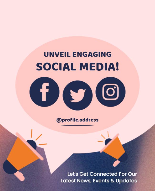 Social Media Engagement Announcement Flyer Template