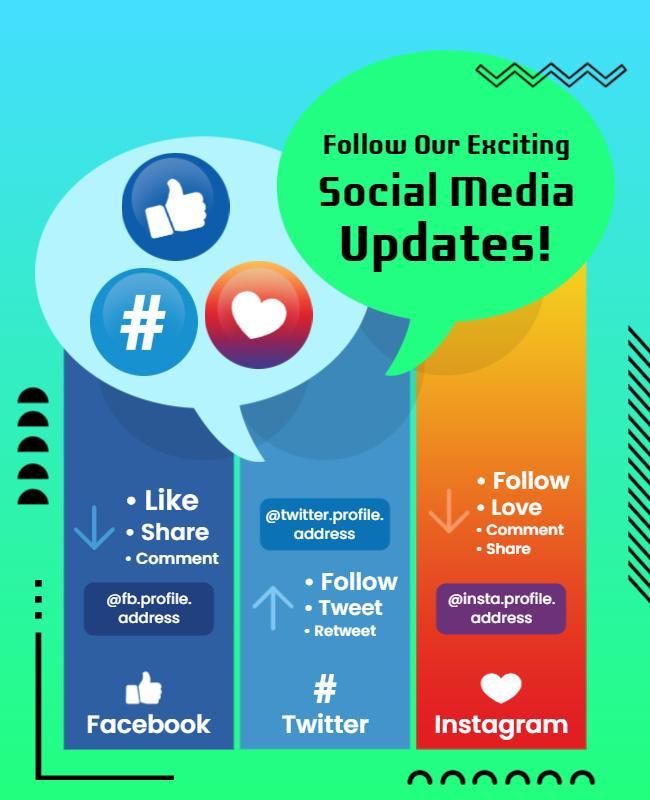 Vibrant Social Media Engagement Updates Flyer Template