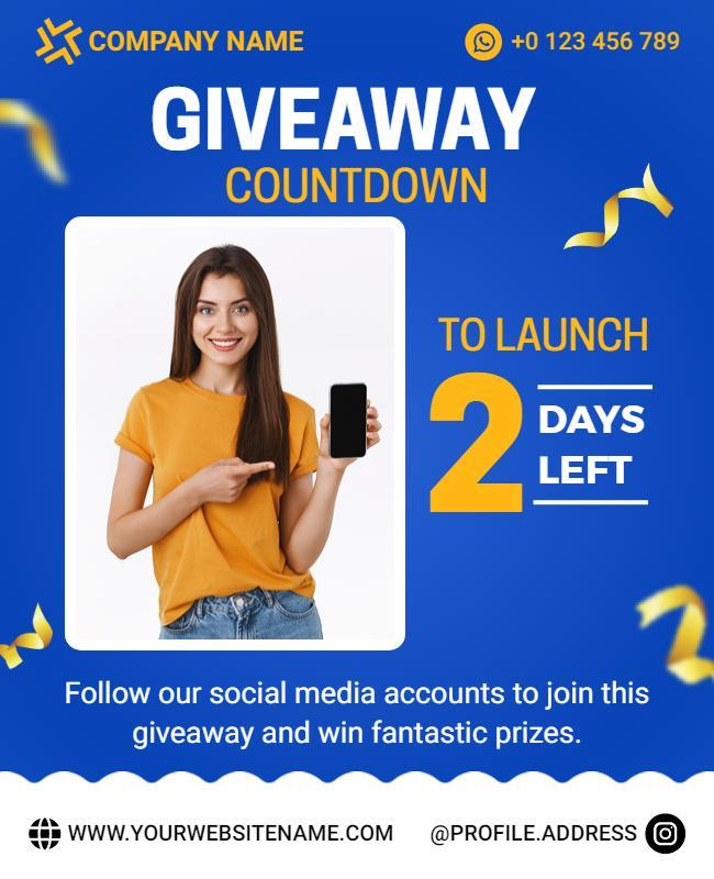 Social Media Giveaway Countdown Flyer Template