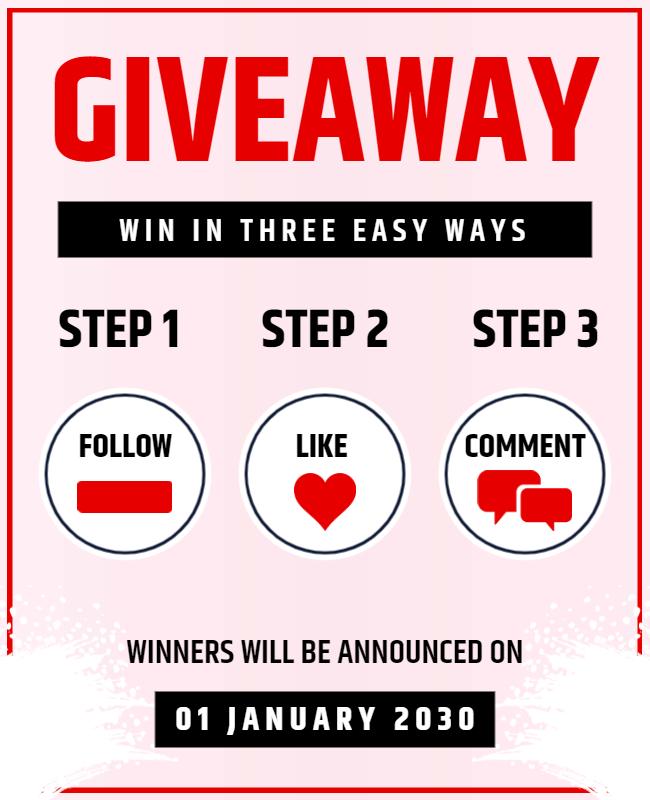 Social Media Giveaway Promotion Flyer Template