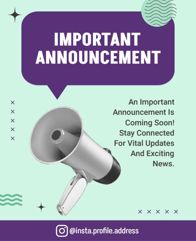 Social Media Important Announcement Flyer Template