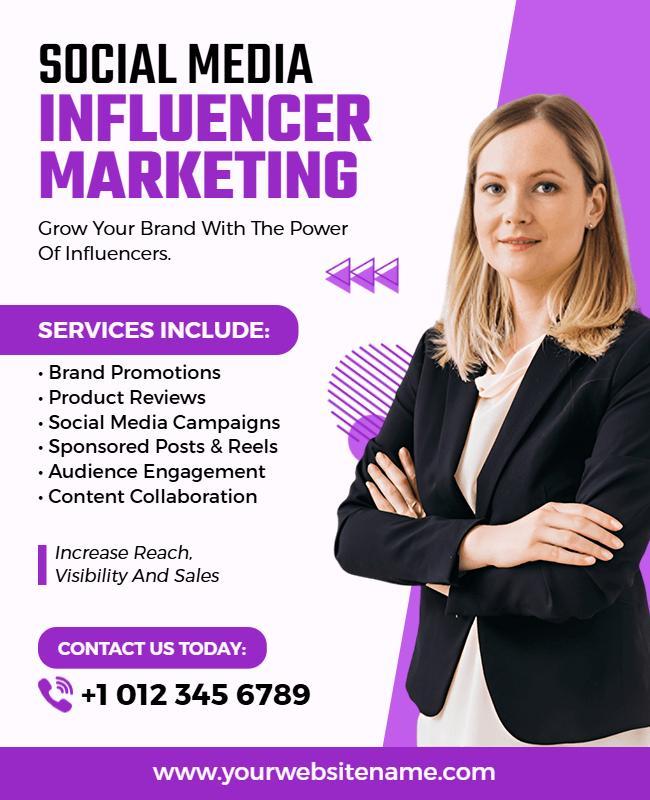 Social Media Influencer Marketing Service Flyer Template