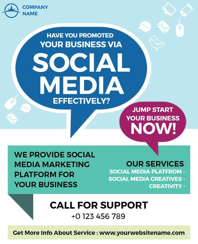 Social Media Marketing Announcement Flyer Template