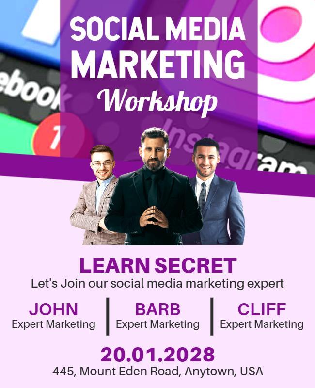 Social Media Marketing Workshop Flyer Template