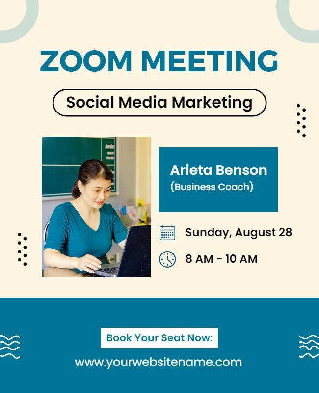 Modern Minimalist Zoom Meeting for Social Media Marketing Flyer Template