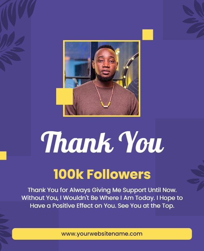 Social Media Milestone Thank You Flyer Template