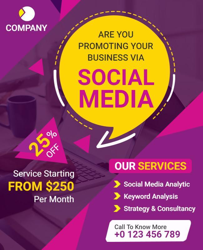 Social Media Promotion Services Flyer Template