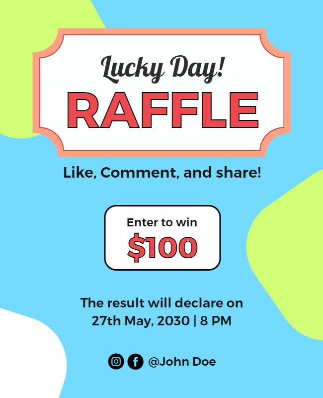 Social Media Raffle Announcement Flyer Template