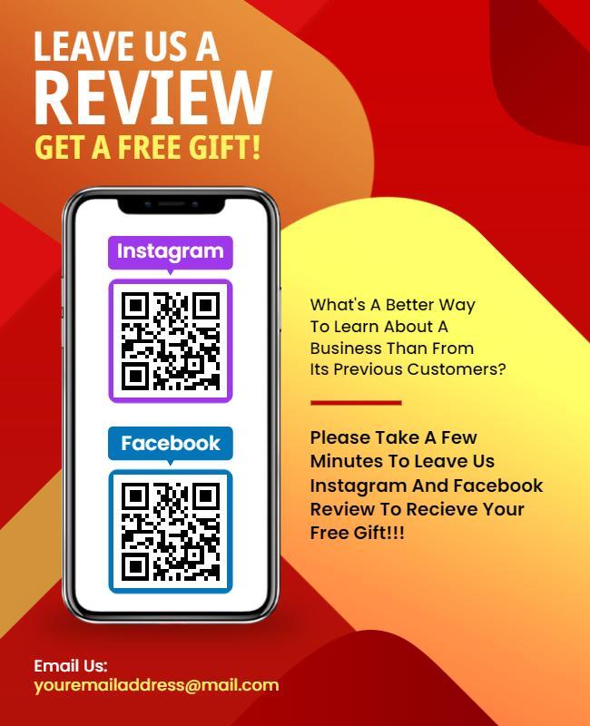 Social Media Review Reward Flyer Template