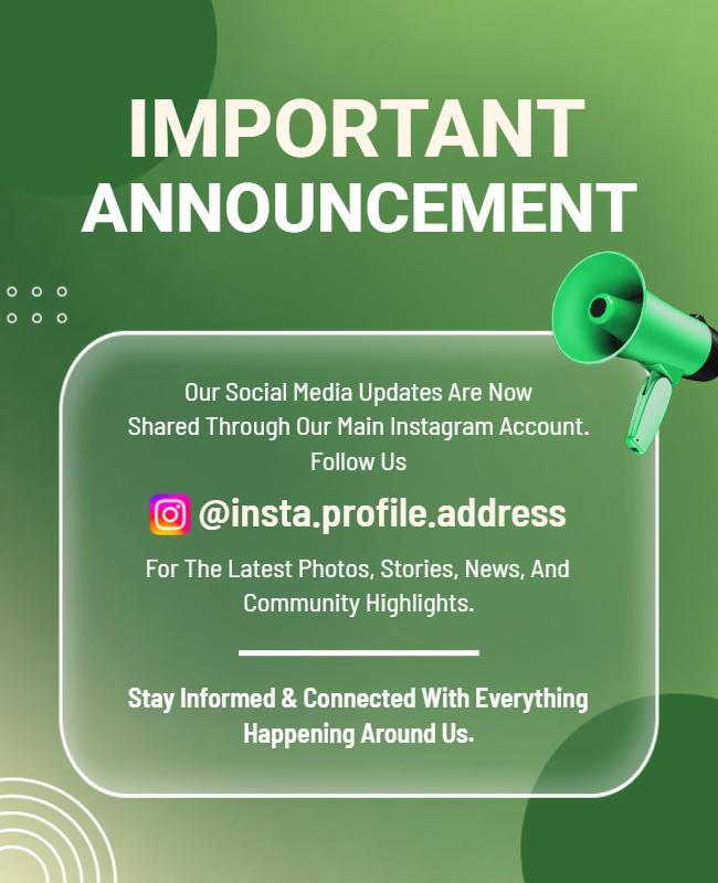 Social Media Update Important Announcement Flyer Template