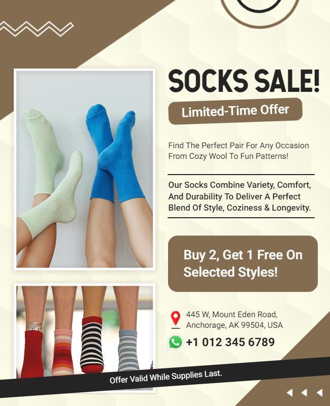 Sock Sale Promotional Offer Flyer Template