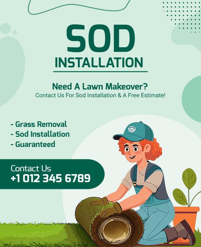 Sod Installation Lawn Services Flyer Template