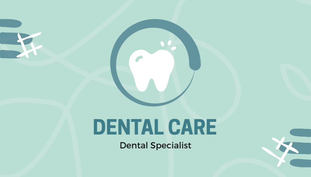 Soft Aqua Modern Dental Care Specialist Business Card Template