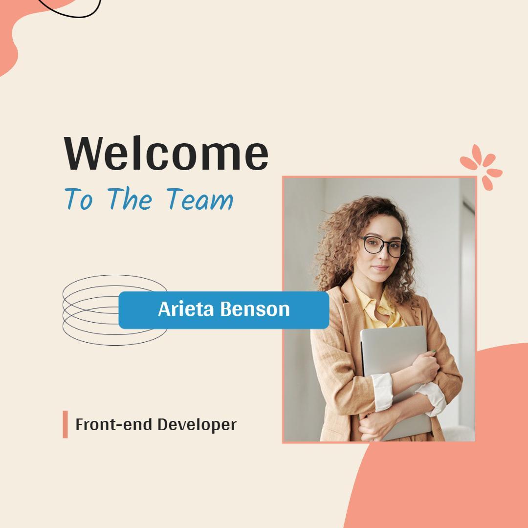 Soft Beige Team Welcome Announcement for Business Ad Template