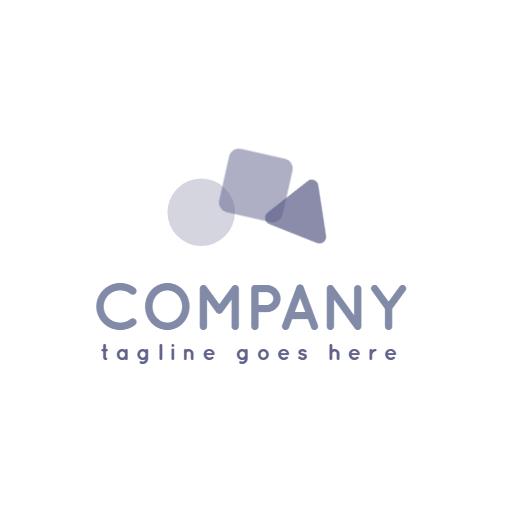 Soft Blue and Purple Geometric Shapes in Company Logo Template