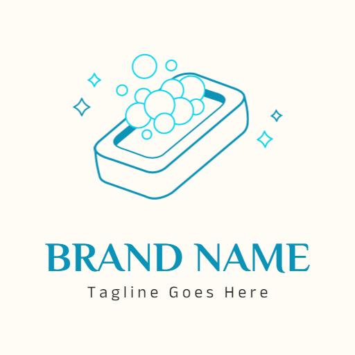 Soft Blue and White Design Showcasing Essential Soap Logo Template