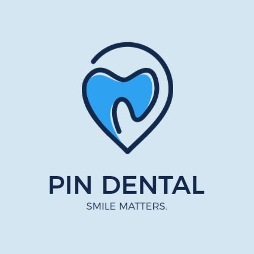 Soft Blue Heart Design Representing Dental Care Logo Template