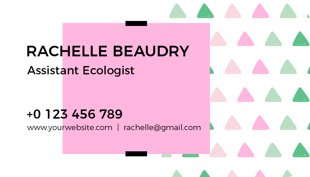 Soft Edges Modern Pink Geometric Ecologist Business Card Template