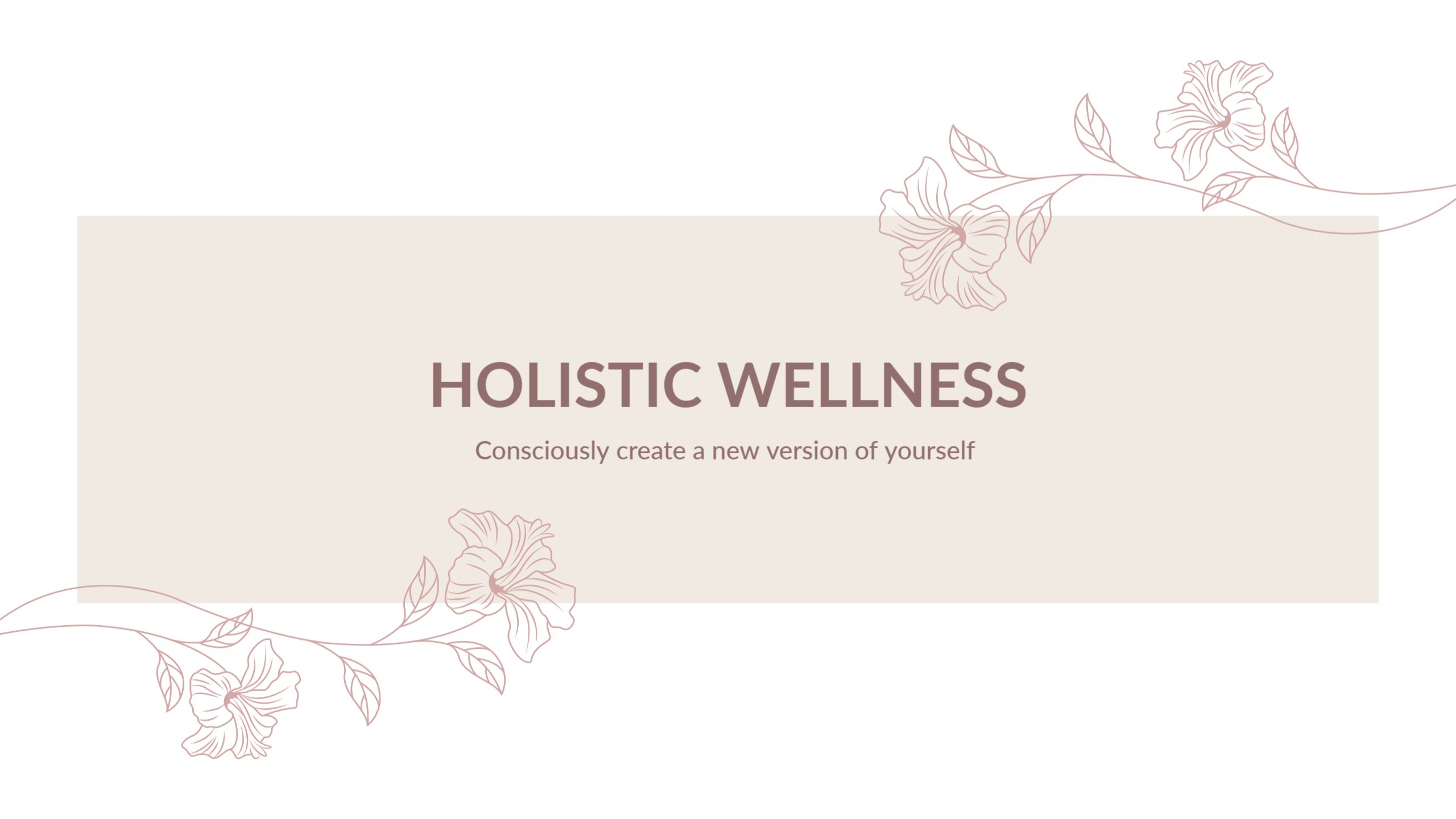 Soft Floral Design with Beige Background YouTube Banner Template