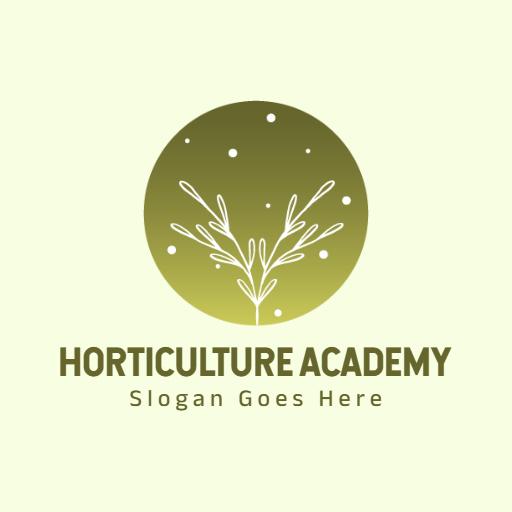 Soft Green and Yellow Design for Horticulture Academy Logo Template