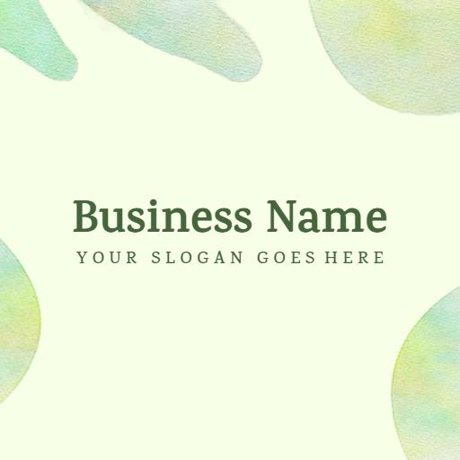 Soft Green and Yellow Watercolor Background Logo Template
