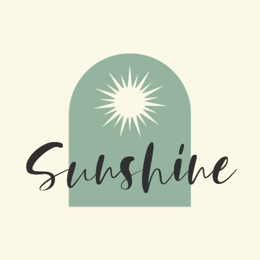 Soft Green Background with Radiant Sunshine Design Logo Template