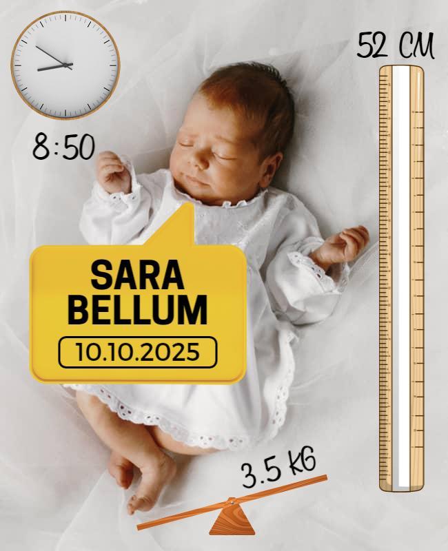Soft Neutral Baby Announcement Milestone Poster Template