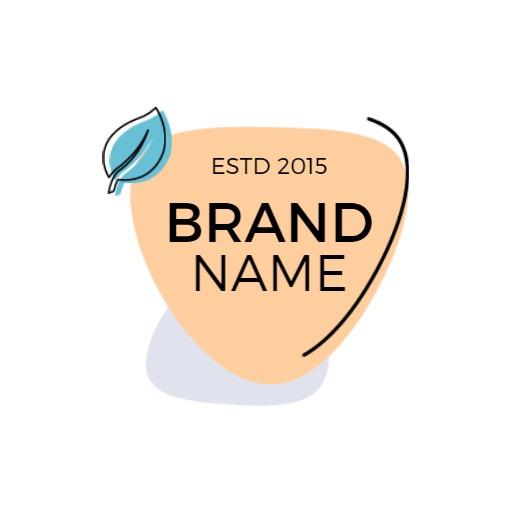 Soft Orange and Blue Abstract Shapes Logo Template