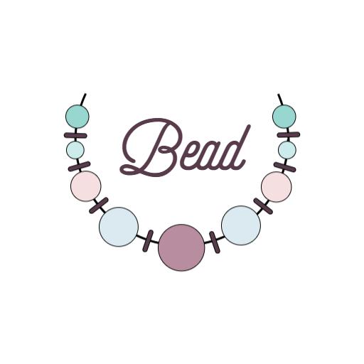 Soft Pastel Colorful Bead Necklace Design Logo Template