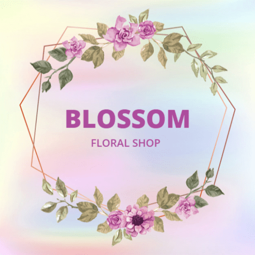 Soft Pastel Floral Design Celebrating Blossom Floral Shop Logo Template