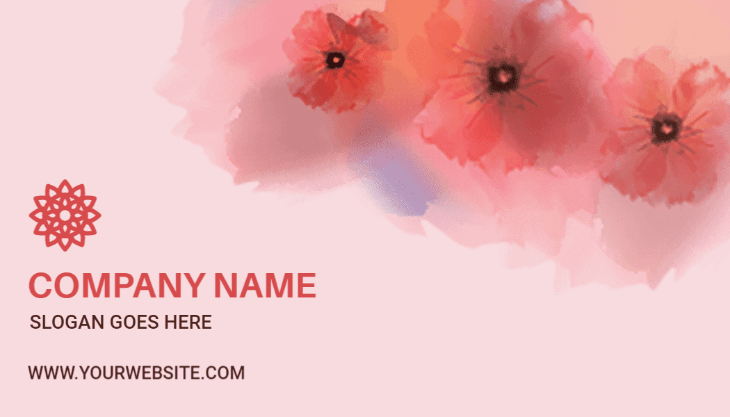 Soft Pastel Floral Watercolor Business Card Template
