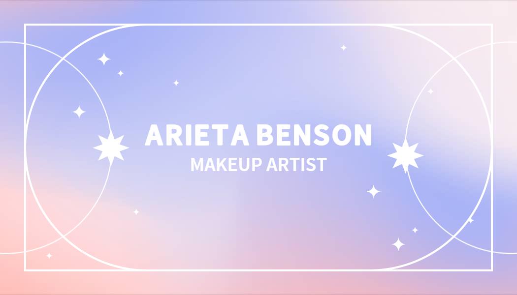 Soft Pastel Gradient with Star Accents Makeup Artist Business Card Template