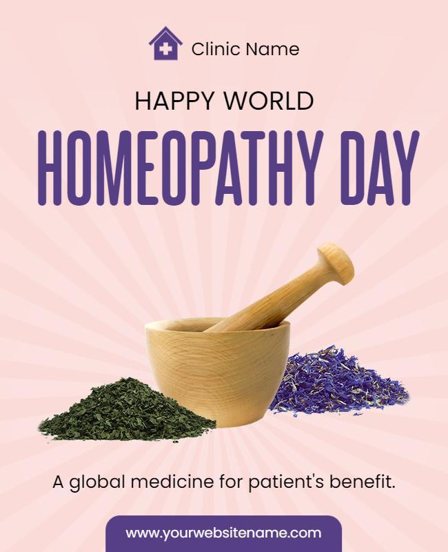 Soft Pastel World Homeopathy Day Celebration Poster Template