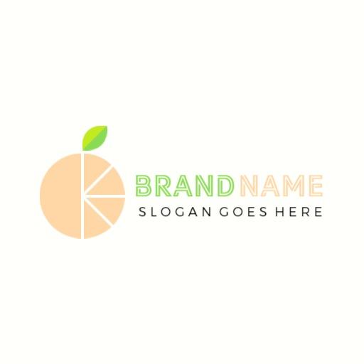 Soft Peach and Green Color Scheme Minimalist Logo Template