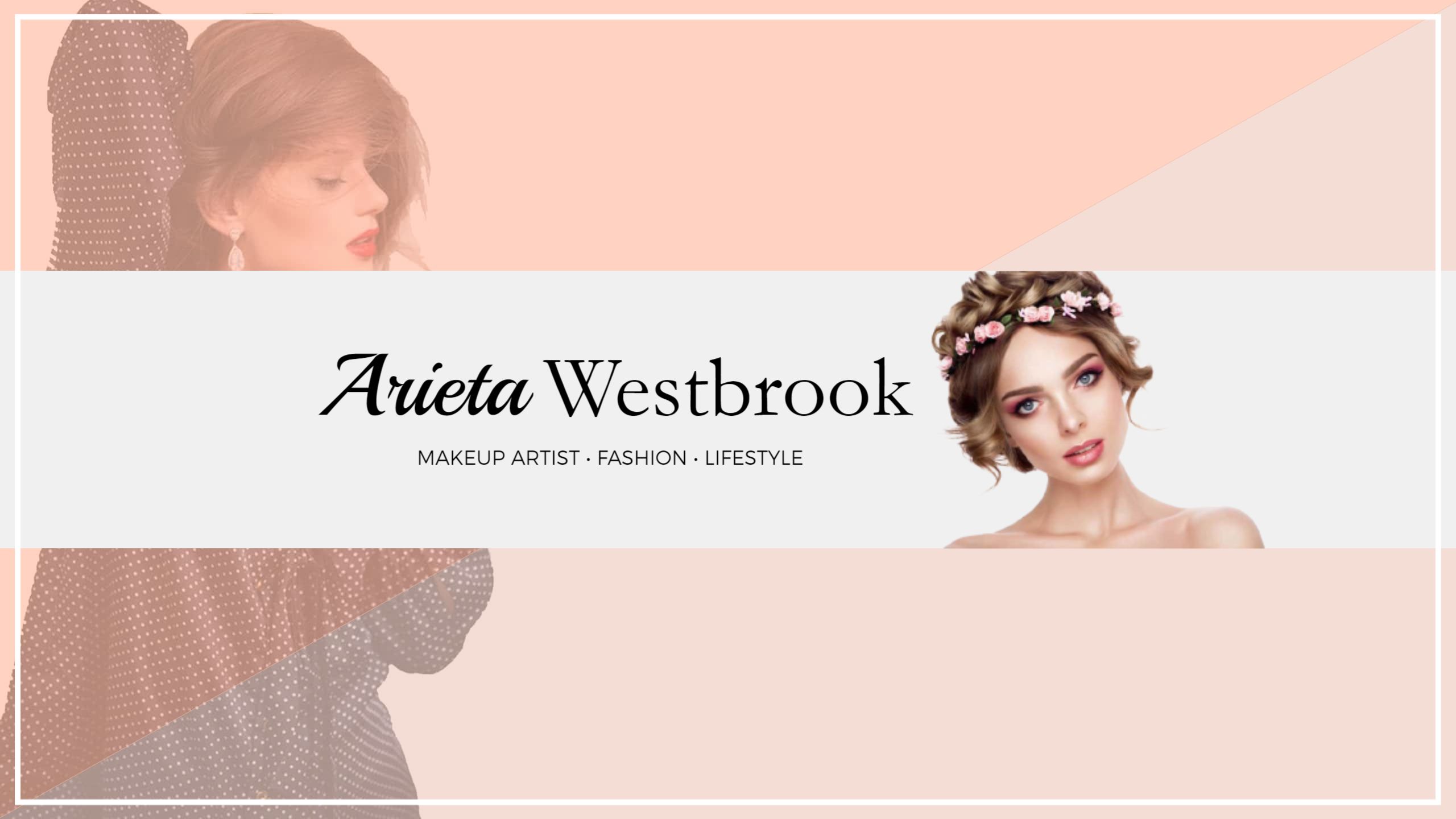 Soft Peach and White Makeup Artist YouTube Banner Template