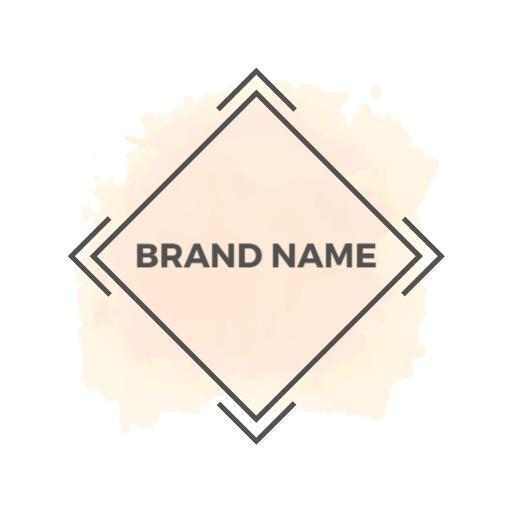 Soft Peach Watercolor Background Enhancing Brand Name Logo Template