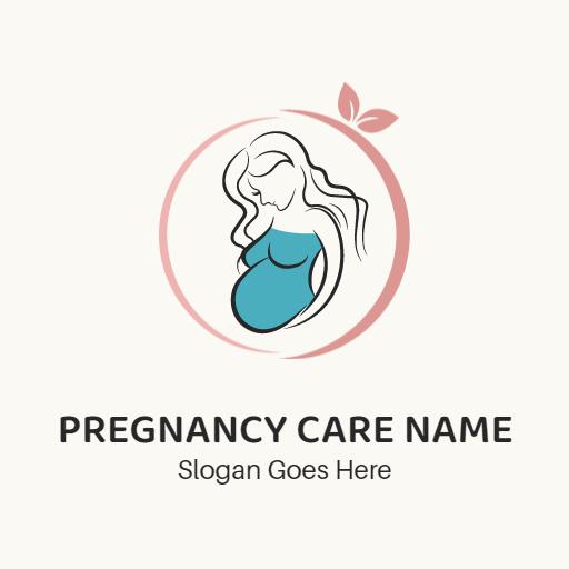 Soft Pink and Blue Illustration for Pregnancy Care Logo Template