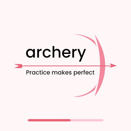 Soft Pink Archery Logo Emphasizing Practice Makes Perfect Logo Template
