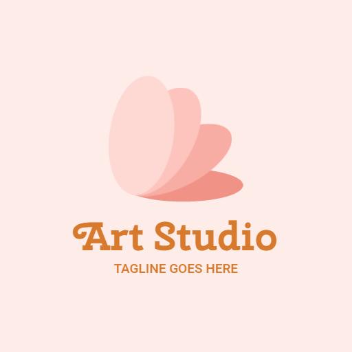 Soft Pink Artistic Design Showcasing Creative Art Studio Logo Template