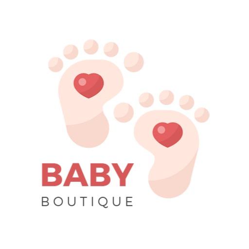 Soft Pink Baby Footprints Design for a Boutique Logo Template