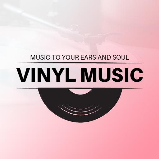 Soft Pink Background Featuring Iconic Vinyl Music Logo Template