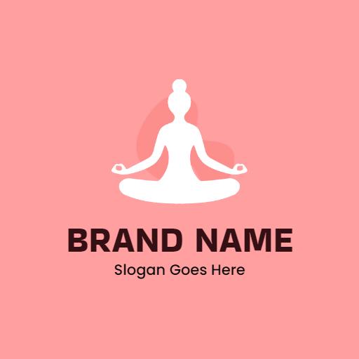 Soft Pink Background Featuring Serene Yoga Meditation Logo Template