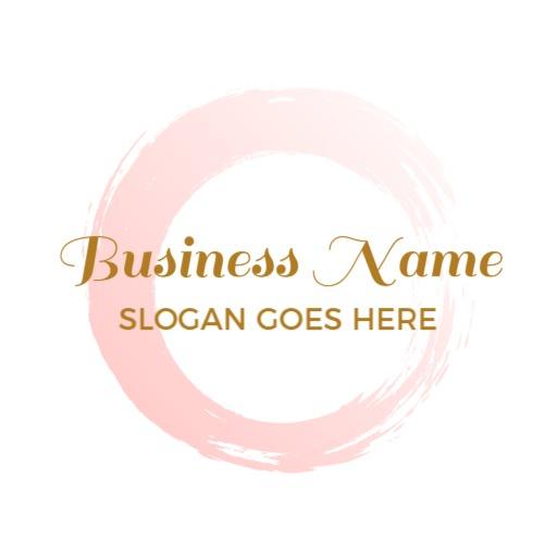 Soft Pink Brush Stroke Design for Watercolor Art Logo Template