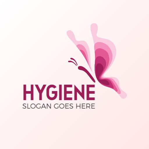 Soft Pink Butterfly Design Emphasizing Personal Hygiene Logo Template