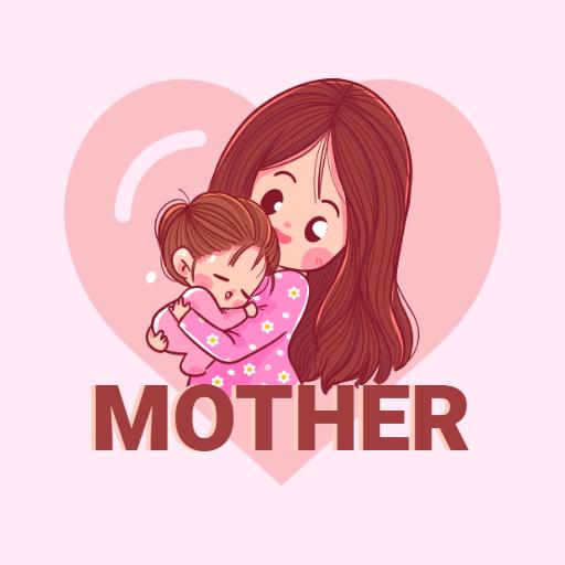 Soft Pink Heart Logo Celebrating Business for Mothers Logo Template