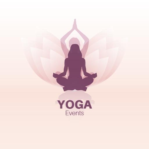 Soft Pink Lotus Design Promoting Yoga Wellness Events Logo Template